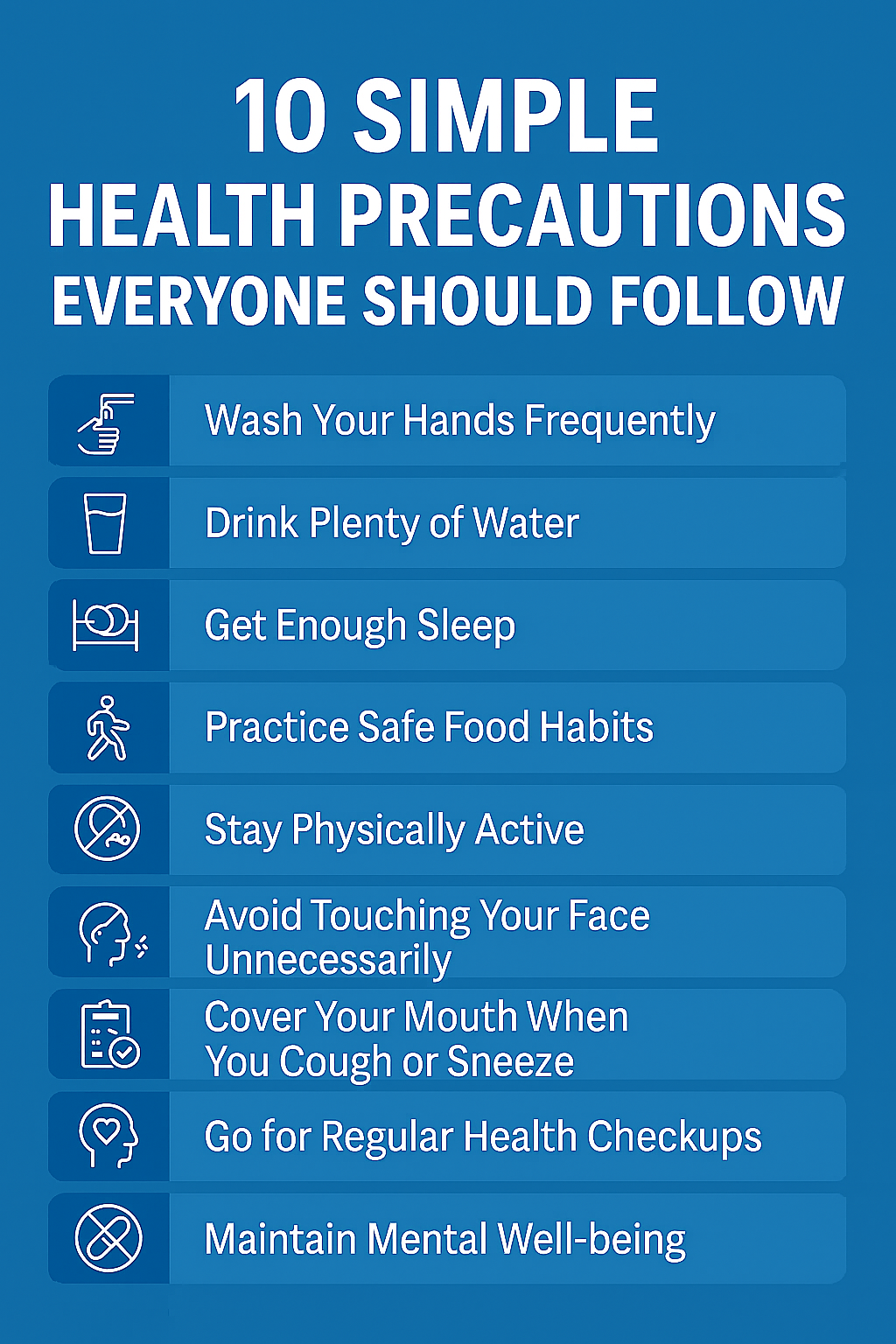 10 SIMPLE HEALTH PRECAUTIONS EVERYONE SHOULD FOLLOW